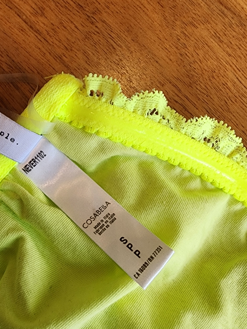 Cosabella Never Say Never Flirtie Bandeau Lace Bra Neon Lime Green Size S - Picture 8 of 11